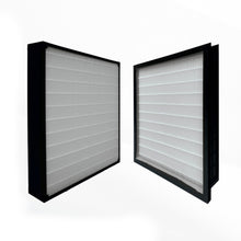 Load image into Gallery viewer, 24x24x4 Mini Pleat Filter MERV 14 Plastic 3 Pack
