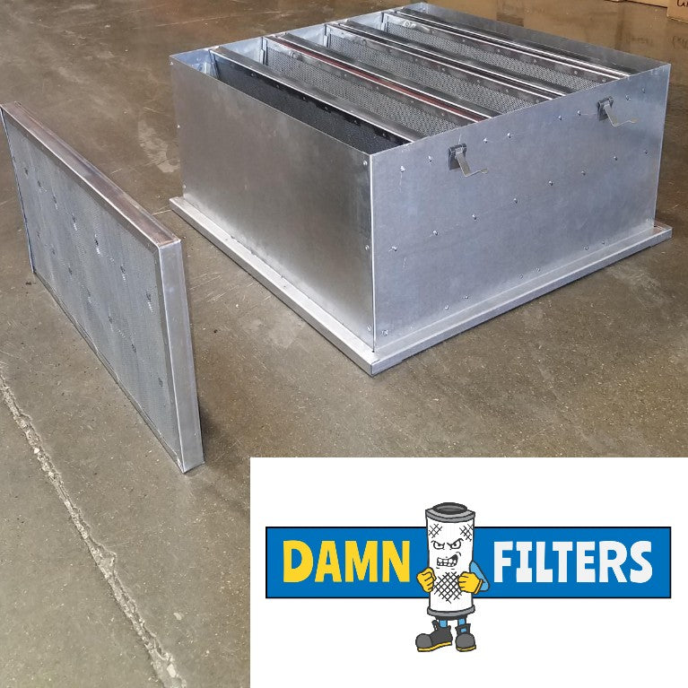 24x24x12 V Bank Carbon Filter Module with Granular Carbon – DAMN Filters