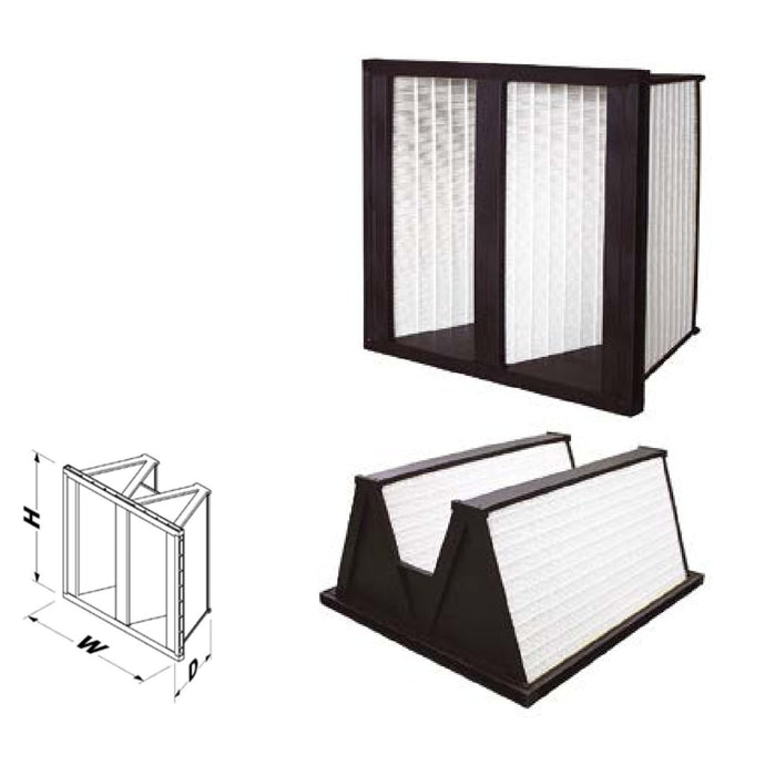 HIGH EFFICIENCY FILTER 2 BANK 90% 20 x 24 x 12 MERV 14 1650 CFM
